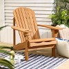LuxenHome Adirondack Outdoor Wood Chair with Cup Holder Brown - 2 of 4
