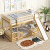 NicBex Twin Over Twin Bunk Bed with Slide,Loft Bed with Safety Guardrails and Ladder for Bedroom,Gray/White/Brown - 2 of 4