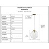 Urban Ambiance Luxury Minimalist Pendant 12.5''H x 12''W,  Brushed Bronze Finish,  Canton Collection, UHP4017 - 3 of 4