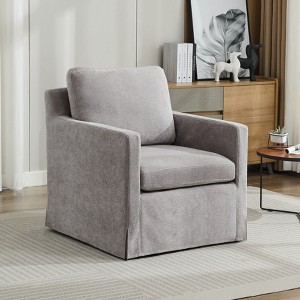 Hrinhom 29.9"W Modern Accent Chair,Chenille Swivel Armchair With Cushion - 1 of 4