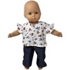 Doll Clothes Superstore Handmade Jeans & Knit Flower Top for 15–16" Baby Dolls and Cabbage Patch Kids - 3 of 4