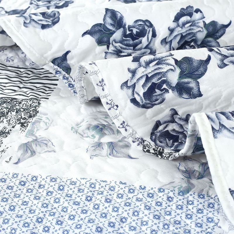Legacy Decor 3 PCS Quilt Bedspread Coverlet Floral Patchwork Design Microfiber, 2 of 6