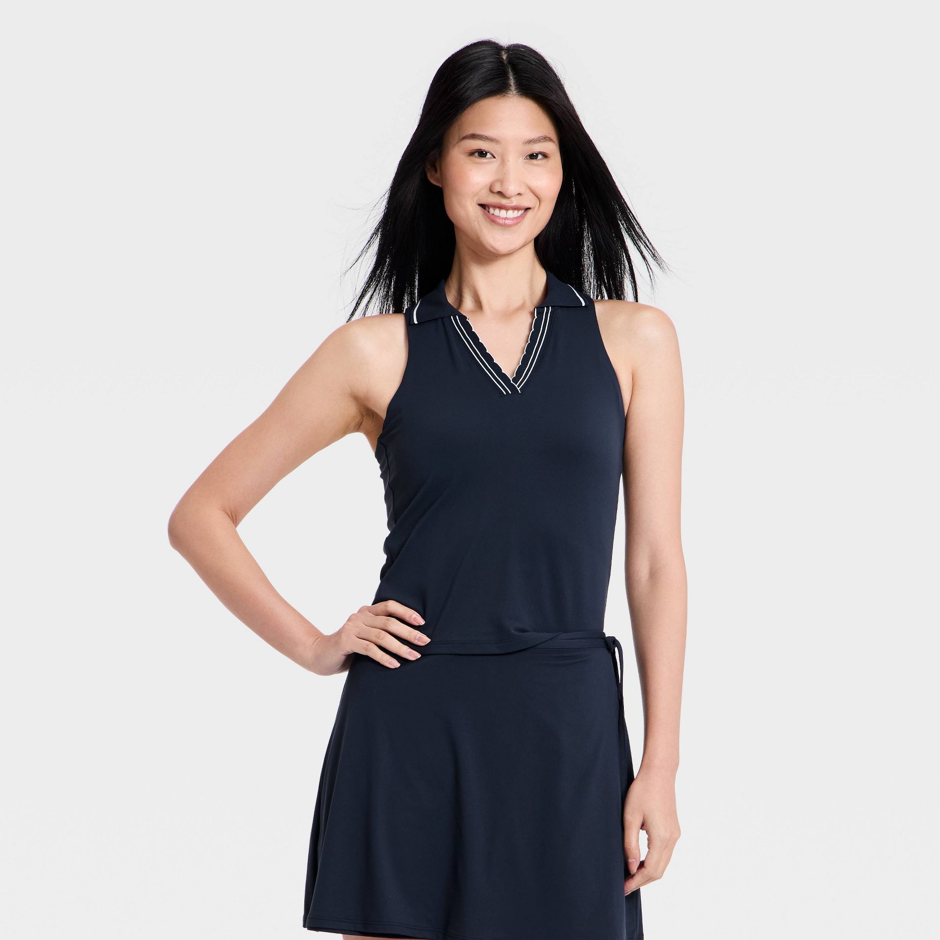 Women's Everyday Soft Tipped Scallop Polo Support Tank Top - All In Motion™