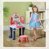 Infurnic Doll Playsets Kids Vanity Set with Mirror and Stool, Toddler Makeup Table with Music, Light, Drawer, Multicolor, 21.70"*4.70"*27.60" - 2 of 4