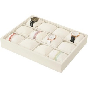 2-Piece Stackable 24-Grid Jewelry Organizer Tray Set for Multiple Jewelry Types - 1 of 4