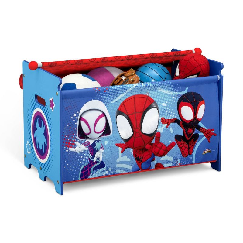 Delta Children Marvel Spidey and His Amazing Friends Toy Box with Retractable Fabric Top - Blue, 4 of 11