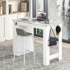 Tangkula 47" Long Counter Height Table Bar Table Faux Marble Pub Table w/ Cabinet - 3 of 4