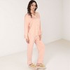 Anna-Kaci Lounge Women's Long Sleeve Button Front Pajama Set with Contrast Piping Trim - 2 of 4