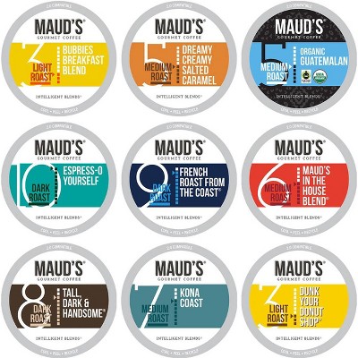 Maud's 9 Flavor Original Medium Roast Variety Pack Coffee Pods - 80ct