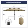Maggift  15ft Large Patio Umbrella with Solar Lights, Twin Umbrella Outdoor Patio, Double-Sided Rectangle Market Umbrella for Garden, Brown 181.1" - 3 of 4