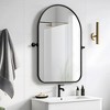 2 Pieces 31 In.H X 24 In.W Black Iron Rounded Arched Hardware Hanging Mirror Frame Wall Mirror - 2 of 4