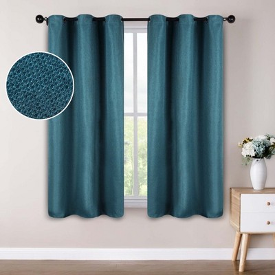 Modern Farmhouse Textured Room Darkening Semi-Blackout Curtains, Set of 2 by Blue Nile Mills