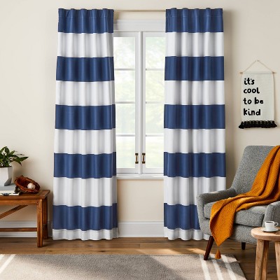 84 Blackout Rugby Striped Kids Panel Navy Pillowfort Target