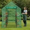 SEVOBAL Greenhouse Outdoor Durable PE Plant Green House for Frost Protection Shelf Clips Roll-up Zipper Door Walk-in for Planter, Green, 99"*37"*17" - 2 of 4