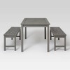 3pc Acacia Wood Simple Patio Dining Set - Saracina Home - 3 of 4