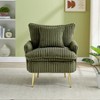 KWPZQEB Single Accent Chair, Mid Century Modern Chair Sofa w/ Deep Seat, Metal Legs&Upholstered, Corduroy Arm Chair for Apartment, Living Room - 2 of 4