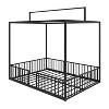 Polibi 3-in-1 Convertible Montessori Metal Floor Bed with Fence Guardrails and Canopy Frame - 4 of 4