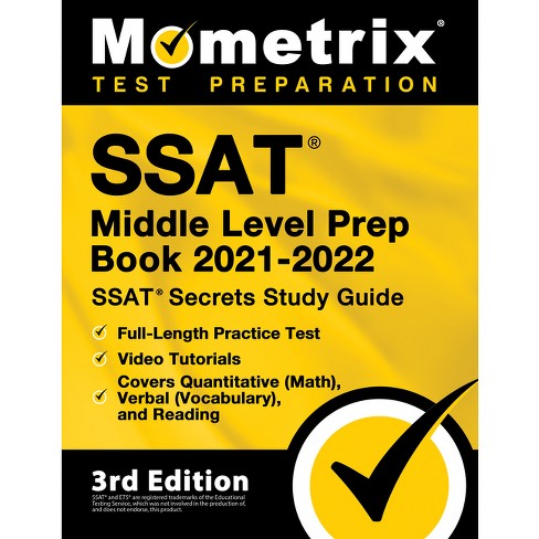 SSAT Middle Level Prep Book 2021-2022 - SSAT Secrets Study Guide, Full-Length Practice Test, Video Tutorials, Covers Quantitative (Math), Verbal - image 1 of 1