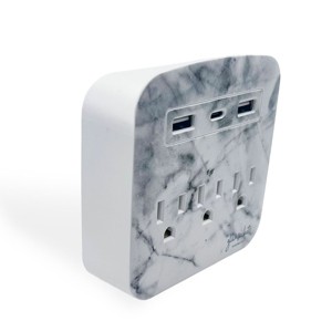Flipo Glamsockets Surge Protector With Phone Holder - Featuring 3 A/C outlet - 1 of 3