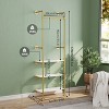 Artloge Heavy Duty Industrial Pipe Clothing Rack Garment Stand Hanging Rod Shelf Wardrobe Closet Organizer with 3 Tier White shelves - 3 of 4