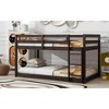 NicBex Twin/Twin Rubber Wood Bunk Bed with Safety Guardrails&Ladder,Grounded-Level Bunk Bed for Kids,Upper&Bottom Bed Platforms,400lbs Max - 2 of 4