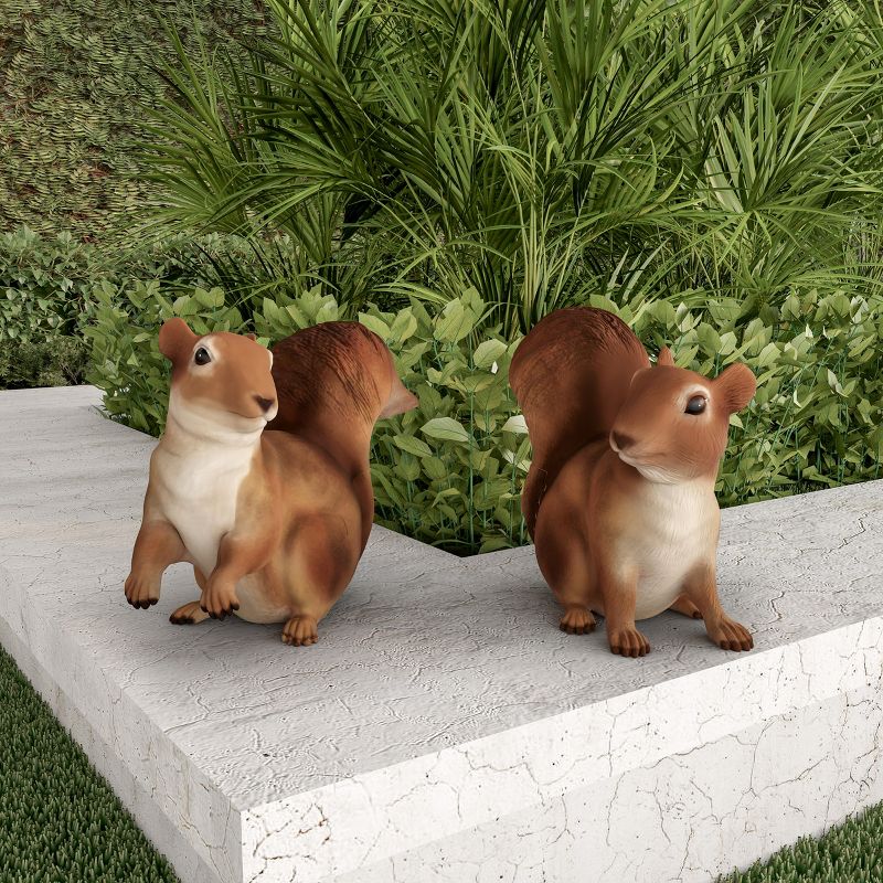 Nature Spring Resin Squirrel Garden Statues - Outdoor Decor Animal Figurines - Set of 2, 5 of 7