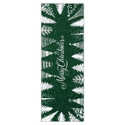 Merry Christmas Welcome Rug, Winter Holiday Decorative Rug Non Slip, Soft Low Pile Accent Decor Rugs for Bedroom Living Room
