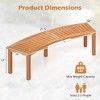 Costway 1/4 PCS Outdoor Curved Bench with Slatted Seat Solid Acacia Wood for Yard - 3 of 4
