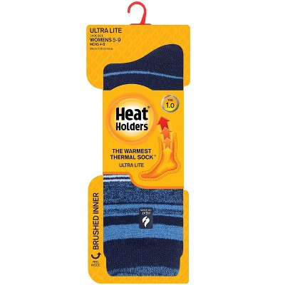 Heat Holders® Women's Stripe Ultra Lite™ Socks, Thermal Yarn, Lightweight  Winter Socks Tight Fit Shoes, Warm + Soft, Hiking, Cabin, Cozy At Home  Socks