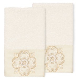 Linum Home Textiles 100% Turkish Cotton ALYSSA Embellished Towel Set - 1 of 2