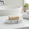 Evideco French Home Goods Oval Marble Effect Soap Dish Cup Dispenser - 2 of 4