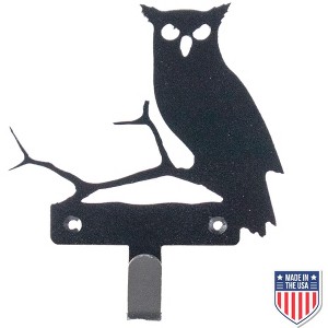 5 Star Super Deals Rustic Owl Wall Hook - Decorative Matte Black Metal Hanger for Entryway, Bedroom, or Living Room - 1 of 3