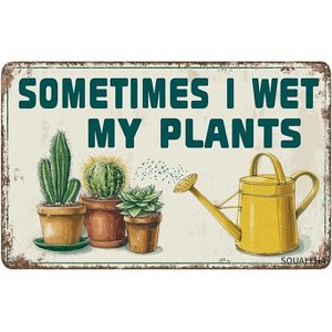 Lomsoe Sometimes I Wet My Plants Garden Metal Sign Funny Tin Sign Vintage Wall Decor for Farmhouse Backyard Patio Garden Home Kitchen 12¡Á8 Inch - 1 of 1