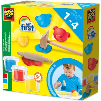 SES Creative: My First Dough With Tools - 3 Color 3oz Tubs, Kids 1+