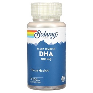 Solaray DHA, Plant Sourced, 100 mg, 60 Vegan Softgels - 1 of 2