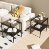 LOVMOR 2-Tier Tempered Glass End Table Set of 2, Rectangle Coffee Tabletop with MDF Layer, Modern Side Table for Living Room - 2 of 4