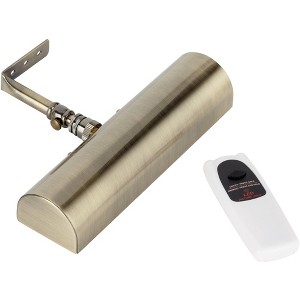 Slimline Brass 8" Wide Cordless Battery Powered LED Picture Light - 1 of 1