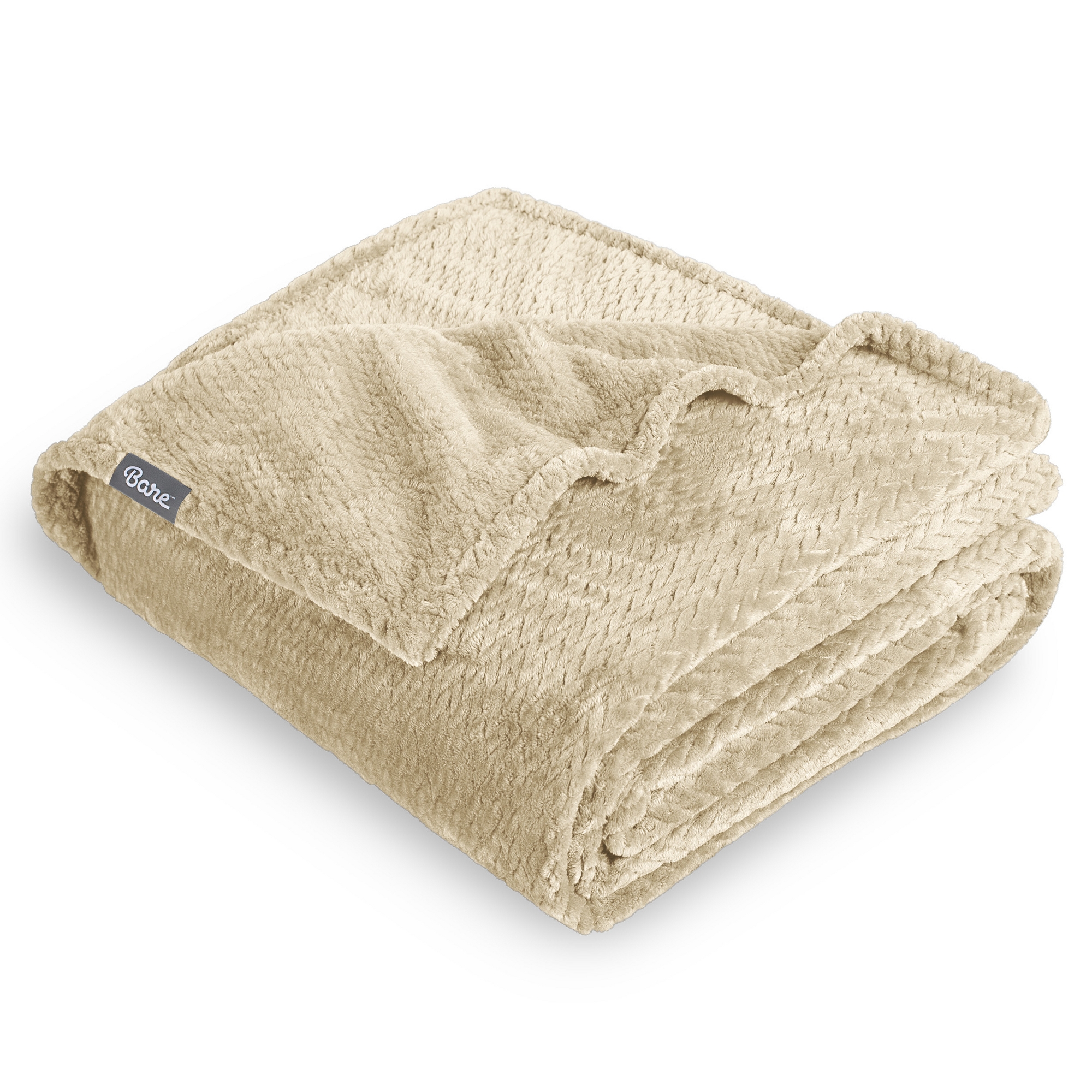 Microplush Fleece Bed Blanket by Bare Home - Twin/Twin XL, Chevron Oyster