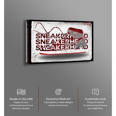 Sneakerhead Red and White Canvas Wall Art, 45" x 30"