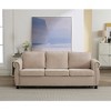 2-in-1 Queen Pull-Out Sleeper Sofa Bed, 3-Seater w/ 3.35" Memory Foam Mattress, Sturdy Wood & Iron Frame, Easy Assembly - 3 of 4