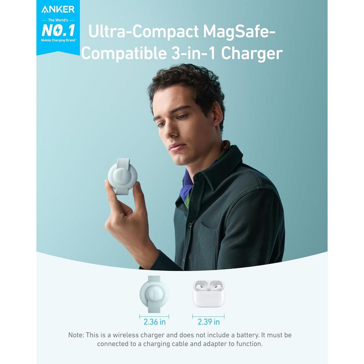 Anker MagSafe Compatible MagGo UFO 3-in-1 Charger - thumbnail 8