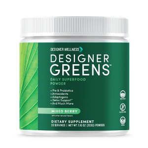 Designer Greens Superfood Powder with Prebiotics, Probiotics, Antioxidants, and Detox Support, 30 Servings - 1 of 4