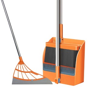 JANSNO 3-Piece Broom Set with Deep Cleaning Squeegee for Home/Office/Kitchen Use - 1 of 4