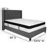 Emma and Oliver Full Accent Extended Panel Platform Bed/Memory Foam Mattress-Dark Gray Fabric - 3 of 4
