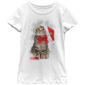 Girl's Lost Gods Christmas Ornament Kitten T-Shirt - 1 of 4
