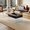 Multifunctional Lift-Top Coffee Table with Glass Legs - 2 of 4