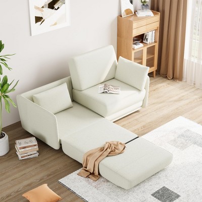 66 Inch Pull Out Sofa Bed Queen Size, 3-in-1 Convertible Sleeper Couch with Thicked Cushions