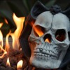 SEVOBAL Party Decorations and Accessories Fire Pit Demon Skull Gas Log Realistic Easy to Use Design for Halloween, Beige Black, 7.6"*7.9"*7.9" - 3 of 4