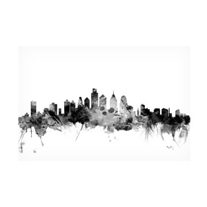 Trademark Fine Art -Michael Tompsett 'Philadelphia PA Skyline B&W' Canvas Art - 1 of 4