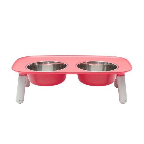 Gibson Home Bow Wow Meow 3-Piece Elevated Pet Bowl Dinner Set, Teal